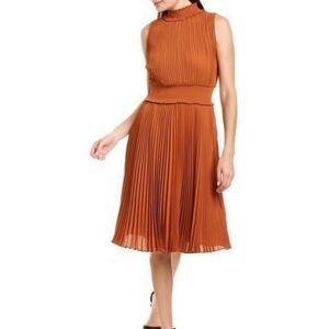 Nanette Lepore Solid Pleated Dress